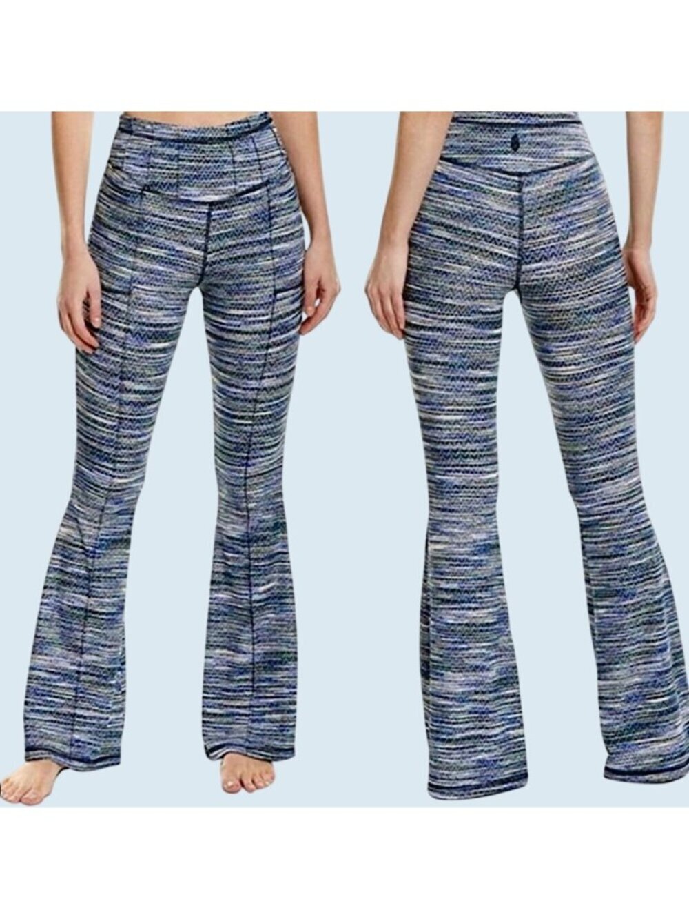 FREE PEOPLE Movement On It Flare Space Dye Pull On Pants Size L